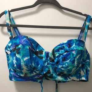 Tropical Print Swimsuit Top